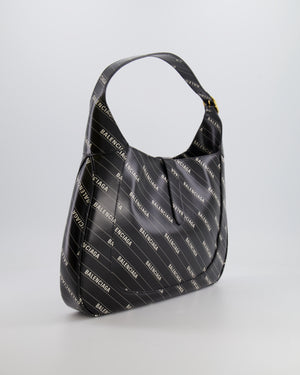 Gucci x Balenciaga Black and White Logo Jackie Large Bag with Gold Hardware RRP £3,090