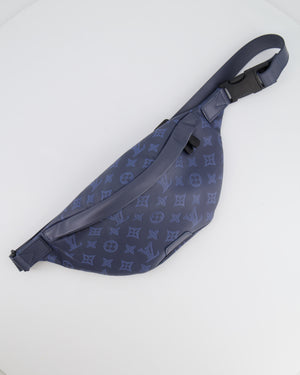 Louis Vuitton Blue Leather Monogram Shadow Discovery Bum Bag with Black Hardware RRP £1,730