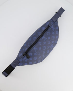 Louis Vuitton Blue Leather Monogram Shadow Discovery Bum Bag with Black Hardware RRP £1,730