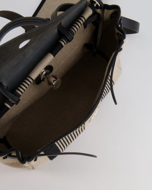 Hermès Herbag 31 Bag in Black Vache Hunter and Ecru Toile de Camp H Vibration with Palladium Hardware