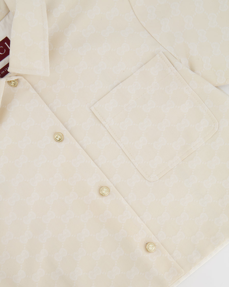 Gucci Cream Gabardine GG Logo Top and Short Set Size IT 36 (UK 4) RRP £1,660