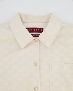 Gucci Cream Gabardine GG Logo Top and Short Set Size IT 36 (UK 4) RRP £1,660