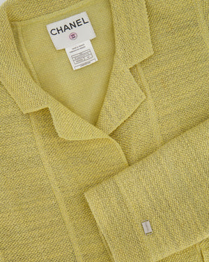 Chanel Cruise 1999 Yellow Blazer Jacket With Transparent CC Logo Buttons FR 40 (UK 12)