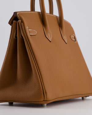 *RARE* Hermès Birkin 25 Retourne Bag in Gold Togo Leather with Brushed Palladium Hardware