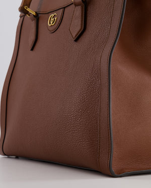 Gucci Brown Diana Large Tote Leather Bag with Shiny Antique Gold Hardware & Bamboo Handle RRP £3,790