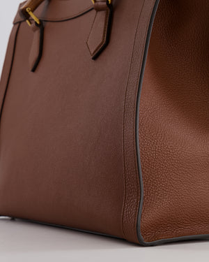 Gucci Brown Diana Large Tote Leather Bag with Shiny Antique Gold Hardware & Bamboo Handle RRP £3,790