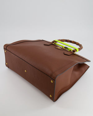 Gucci Brown Diana Large Tote Leather Bag with Shiny Antique Gold Hardware & Bamboo Handle RRP £3,790