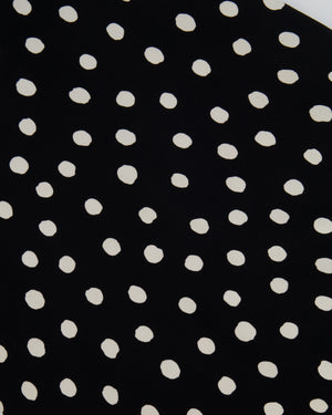 Saint Laurent Black and White Polka Dot Midi Dress with Cut Out Detail Size FR 34 (UK 6) RRP £2,150