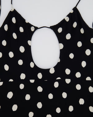 Saint Laurent Black and White Polka Dot Midi Dress with Cut Out Detail Size FR 34 (UK 6) RRP £2,150