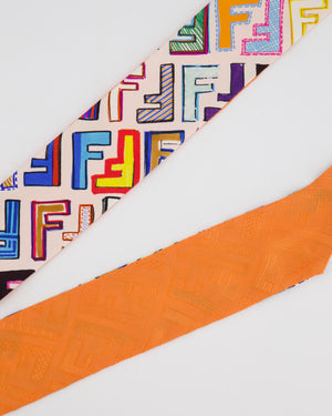 Fendi Multicolour & Orange Silk Printed Logo Wrappy RRP £170