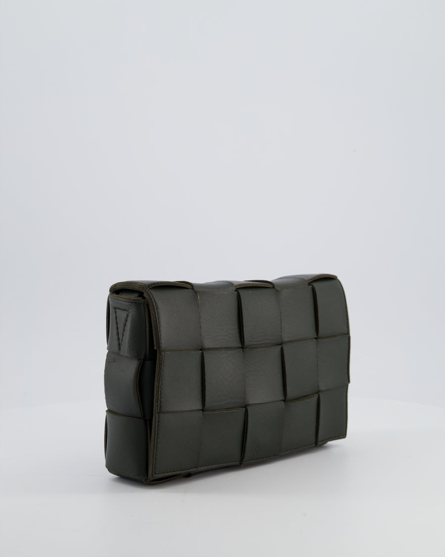 Bottega Veneta Khaki Green Small Cassette Intrecciato Leather Bag RRP £1,970