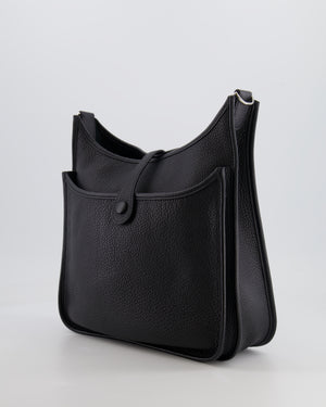 Hermes Evelyne III 29 Bag in Black Clemence Leather with Palladium Hardware