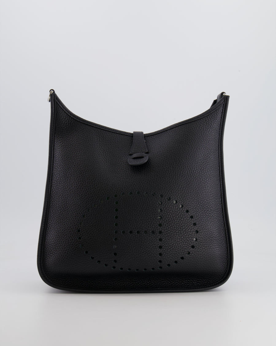 Hermes Evelyne III 29 Bag in Black Clemence Leather with Palladium Hardware