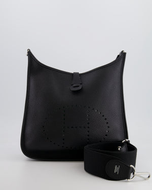 Hermes Evelyne III 29 Bag in Black Clemence Leather with Palladium Hardware