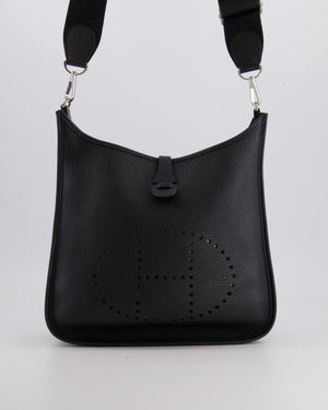 Hermes Evelyne III 29 Bag in Black Clemence Leather with Palladium Hardware