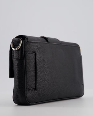 *MENSWEAR* Fendi Black Selleria Baguette Bag In Grained Leather with Silver Hardware