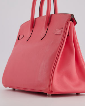 Hermès Birkin 25 Retourne Bag in Rose Azalee Swift Leather with Palladium Hardware