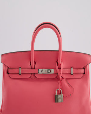 Hermès Birkin 25 Retourne Bag in Rose Azalee Swift Leather with Palladium Hardware