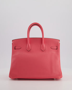 Hermès Birkin 25 Retourne Bag in Rose Azalee Swift Leather with Palladium Hardware