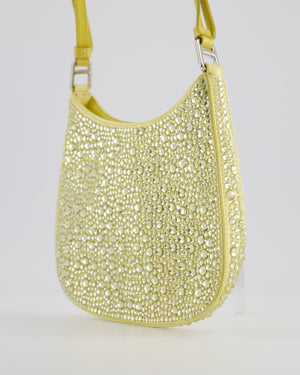*HOT* Prada Yellow Satin Crystal Cleo Bag with Silver Hardware