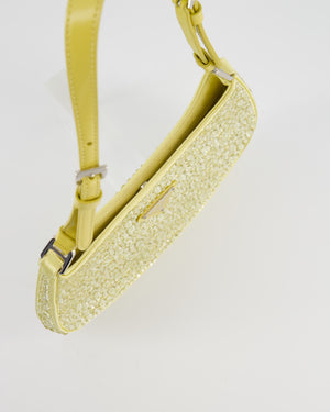 *HOT* Prada Yellow Satin Crystal Cleo Bag with Silver Hardware