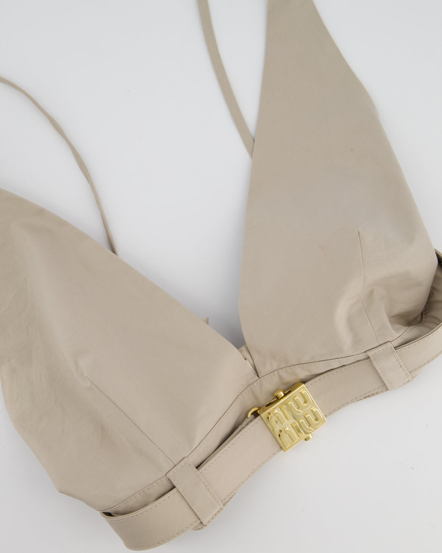 Miu Miu Beige Two-Piece Bra and Skirt Set Size IT 40/42 (UK 8/10)
