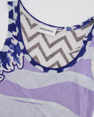 Emilio Pucci Blue and Purple Printed Maxi Sleeveless Dress Size IT 40 (UK 8)