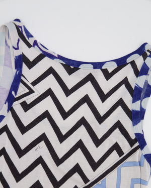 Emilio Pucci Blue and Purple Printed Maxi Sleeveless Dress Size IT 40 (UK 8)