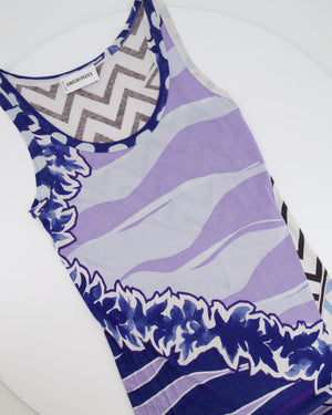 Emilio Pucci Blue and Purple Printed Maxi Sleeveless Dress Size IT 40 (UK 8)