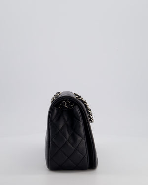 Chanel Black Classic Medium Timeless CC Flap Bag in Caviar Leather with Silver Hardware