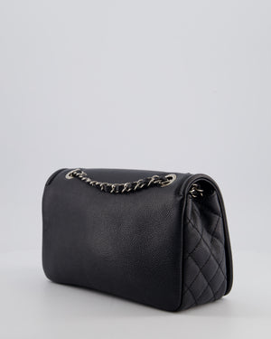 Chanel Black Classic Medium Timeless CC Flap Bag in Caviar Leather with Silver Hardware