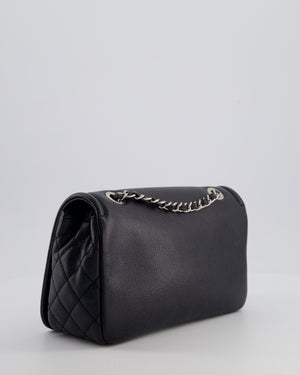 Chanel Black Classic Medium Timeless CC Flap Bag in Caviar Leather with Silver Hardware