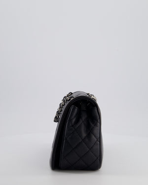 Chanel Black Classic Medium Timeless CC Flap Bag in Caviar Leather with Silver Hardware