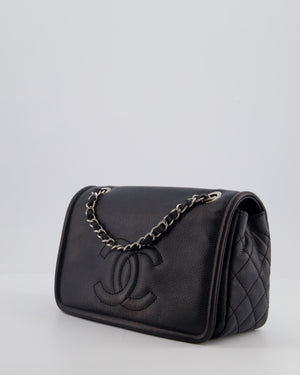 Chanel Black Classic Medium Timeless CC Flap Bag in Caviar Leather with Silver Hardware