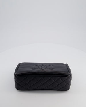 Chanel Black Classic Medium Timeless CC Flap Bag in Caviar Leather with Silver Hardware