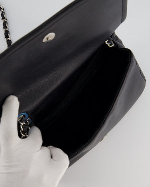 Chanel Black Classic Medium Timeless CC Flap Bag in Caviar Leather with Silver Hardware
