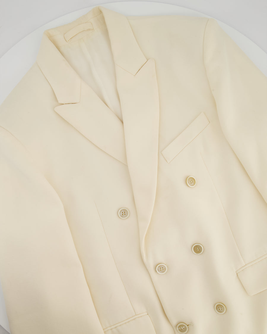 Wardrobe NYC Cream Double Breasted Blazer Jacket Size S (UK 8)