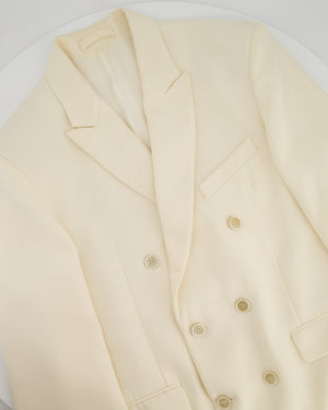Wardrobe NYC Cream Double Breasted Blazer Jacket Size S (UK 8)