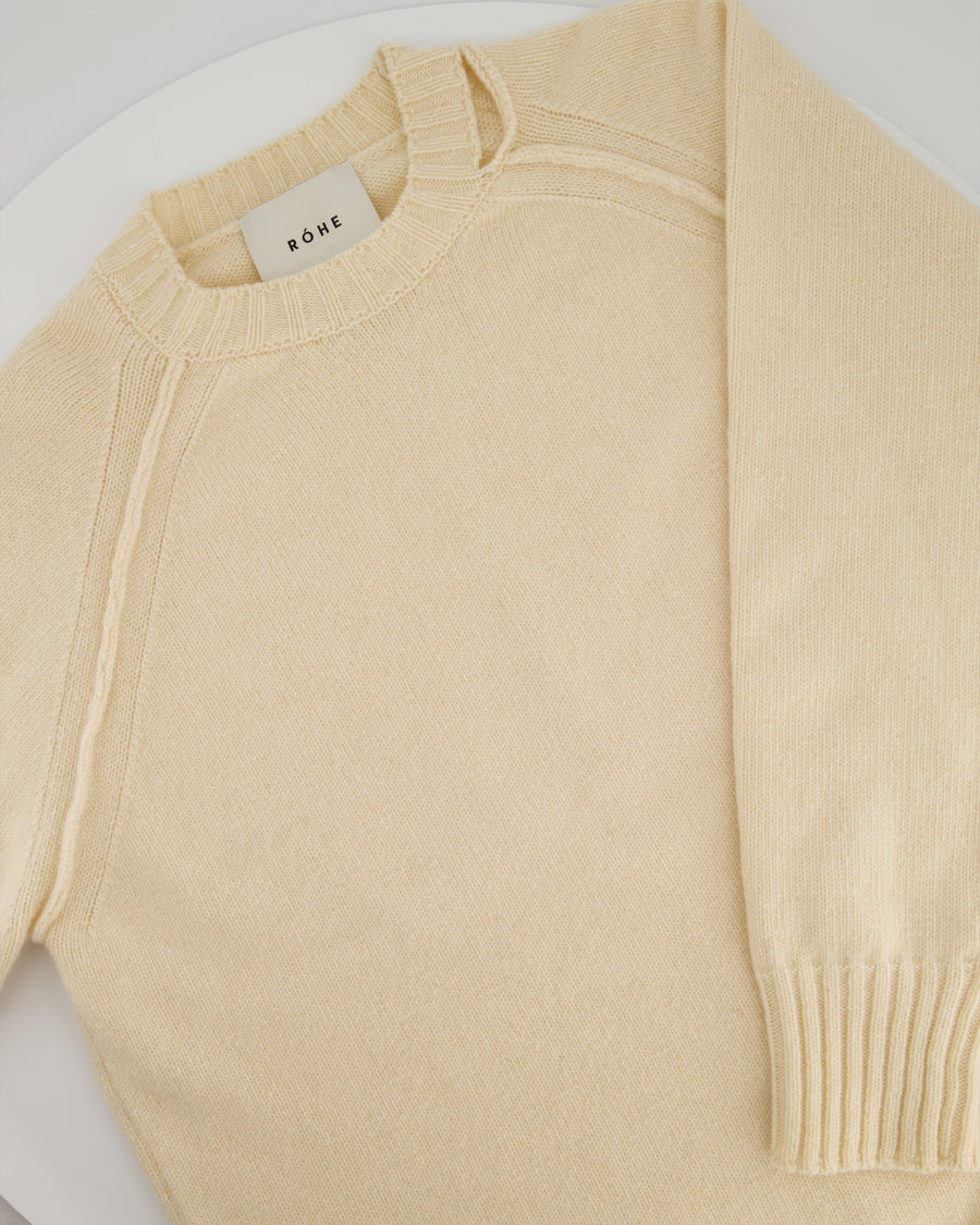 Rohe Cream Merino Wool & Cashmere Jumper with Cutout Detail Size 38 (UK 6)