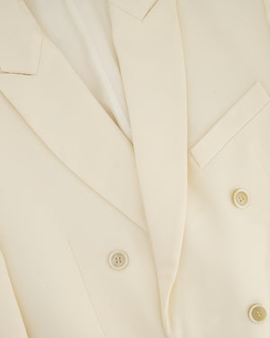 Wardrobe NYC Cream Double Breasted Blazer Jacket Size S (UK 8)