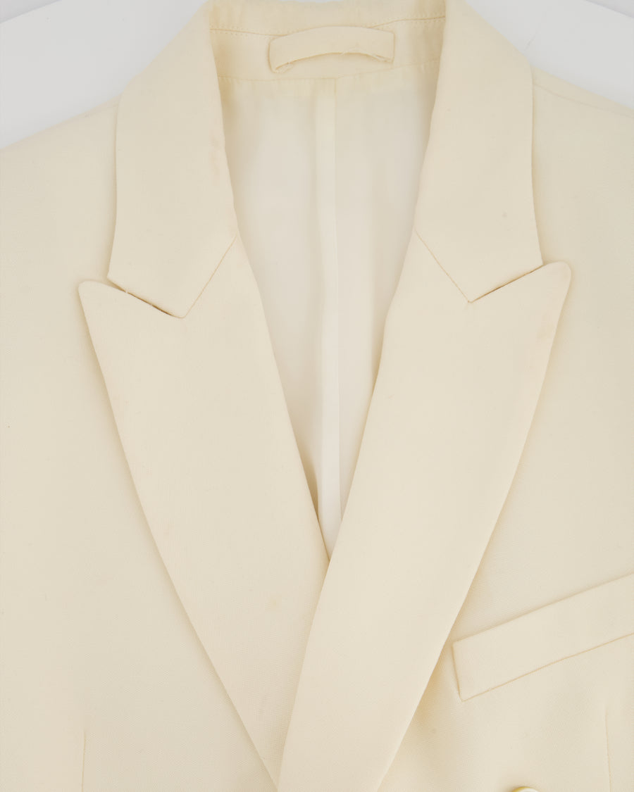 Wardrobe NYC Cream Double Breasted Blazer Jacket Size S (UK 8)