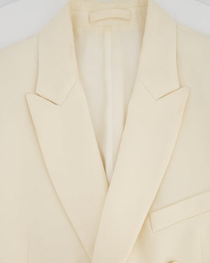 Wardrobe NYC Cream Double Breasted Blazer Jacket Size S (UK 8)