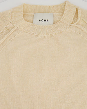 Rohe Cream Merino Wool & Cashmere Jumper with Cutout Detail Size 38 (UK 6)