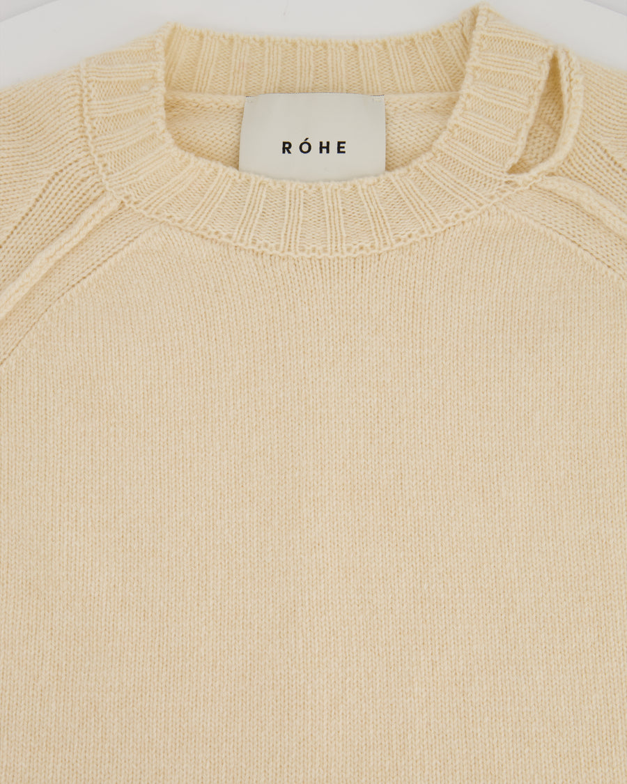 Rohe Cream Merino Wool & Cashmere Jumper with Cutout Detail Size 38 (UK 6)