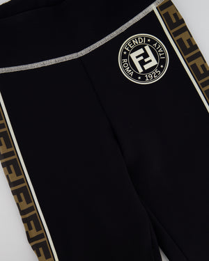 Fendi Black Legging with Logo Pattern IT 36 (UK 4)