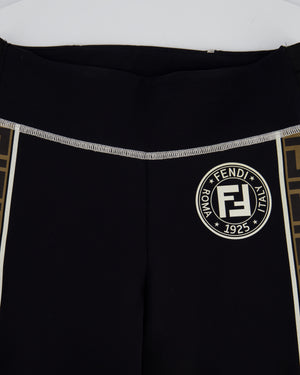 Fendi Black Legging with Logo Pattern IT 36 (UK 4)