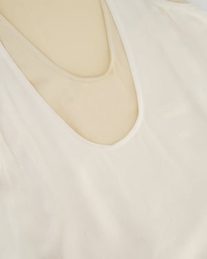 Valentino Satin White Two-Tone Sleeveless Double Layer Midi Dress Size IT 36 (UK 4)