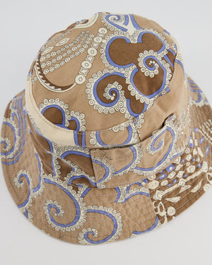 Emilio Pucci Brown, White & Blue Cotton Bucket Hat