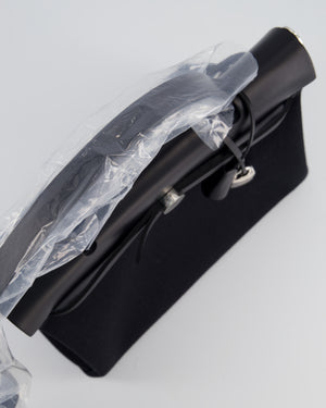 Hermès Herbag 31 Zip Bag in Noir Toile Officier Canvas, Noir Vache Hunter Leather with Palladium Hardware