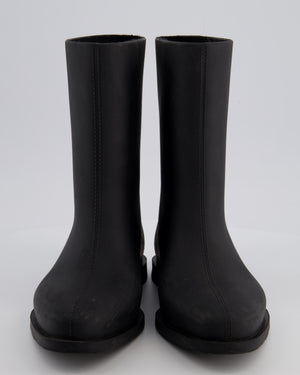 Toteme Black Rubber Rain Ankle Boots Size EU 40